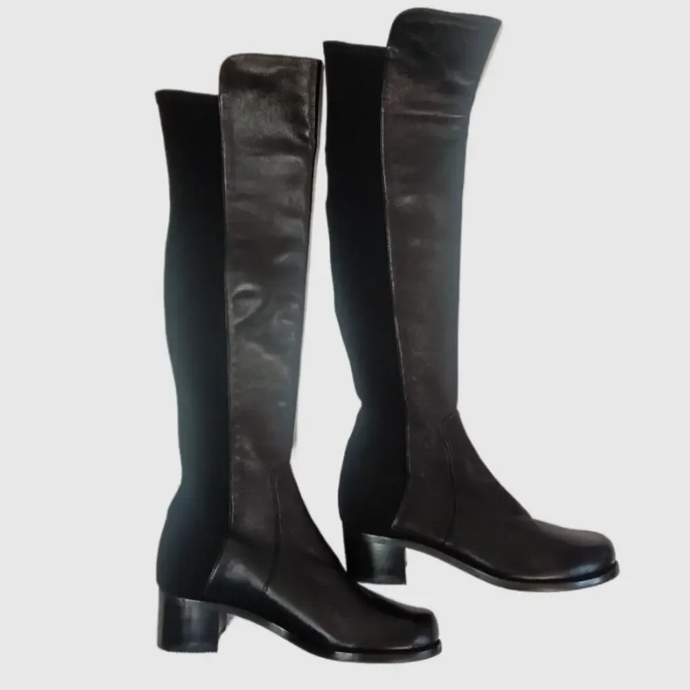 Stuart Weitzman 5050 Over The Knee Black Leather Boots Size 7B